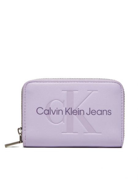 Πορτοφόλι με φερμουάρ Calvin Klein Jeans μωβ