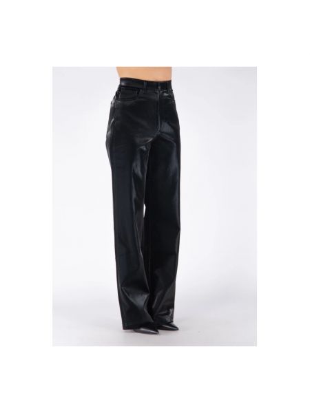 Pantalones rectos de cintura alta Rotate Birger Christensen negro
