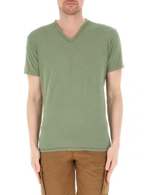 T-shirt di lino di cotone Bomboogie verde