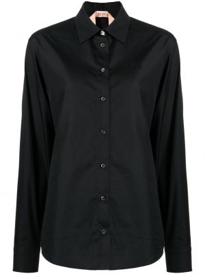 Bavlnená košeľa s výšivkou N°21 čierna