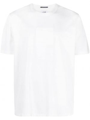 Bavlnené tričko s potlačou C.p. Company biela