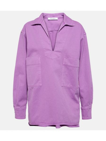 Bombažna bluza Max Mara vijolična