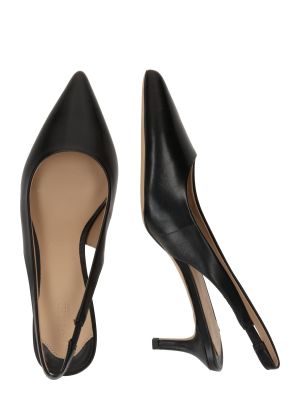 Полуотворени обувки с ток с отворена пета Lauren Ralph Lauren черно