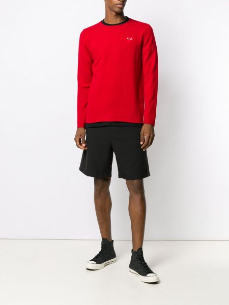 Herzmuster pullover Comme Des Garçons Play rot