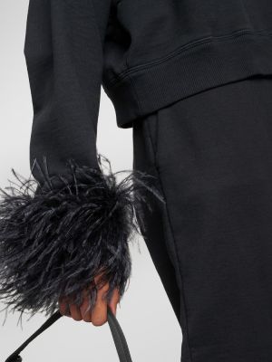 Jersey con plumas de algodón de tela jersey Prada negro