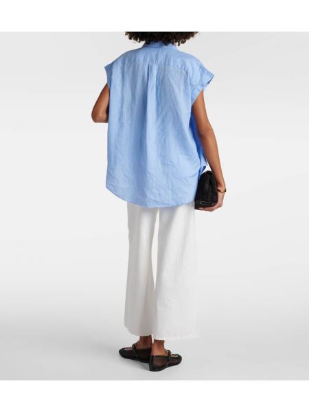 Lenvászon pólóing Polo Ralph Lauren kék