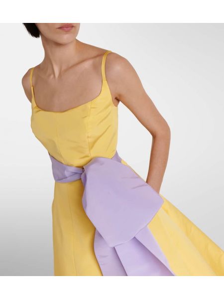 Μεταξωτή μάξι φόρεμα Carolina Herrera κίτρινο