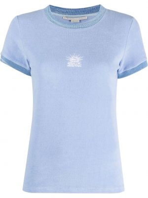 T-shirt ricamato con motivo a stelle Stella Mccartney blu