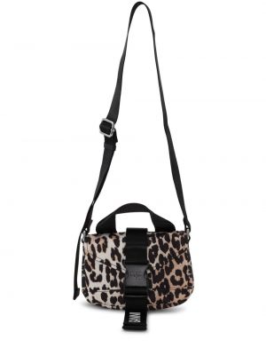 Crossbody torbica s potiskom z leopardjim vzorcem Ganni
