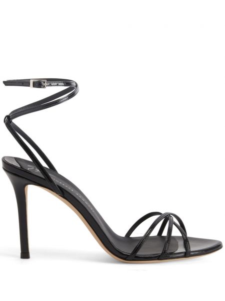 Kožené sandále Giuseppe Zanotti čierna