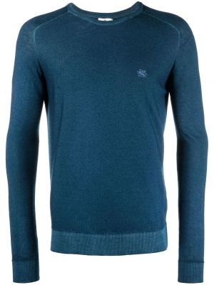Vilnas džemperis ar izšuvumiem Etro zils