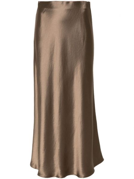 Saténový trapézová sukně By Malene Birger hnědý