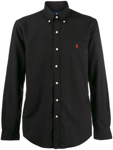 Daunen slim fit hemd mit geknöpfter Polo Ralph Lauren schwarz