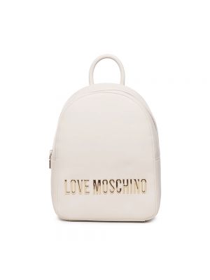 Plecak bawełniany Love Moschino beżowy