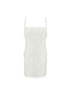 Haftowana sukienka mini z cekinami The Attico biała