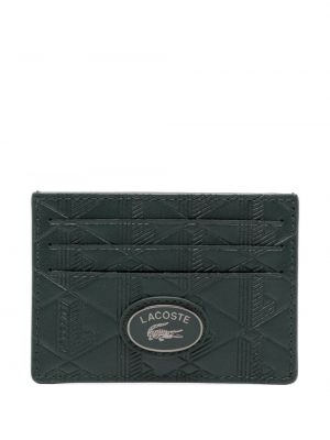 Usnjena denarnica s potiskom Lacoste zelena