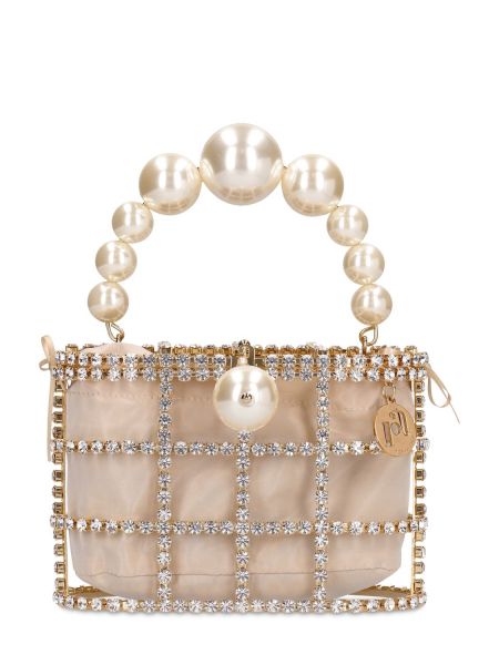 Bolso clutch con perlas de cristal Rosantica dorado
