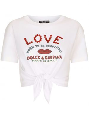 Tričko s potiskem Dolce & Gabbana bílé