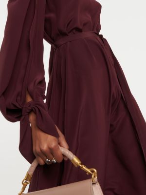 Robe mi-longue en soie en crêpe Chloé violet