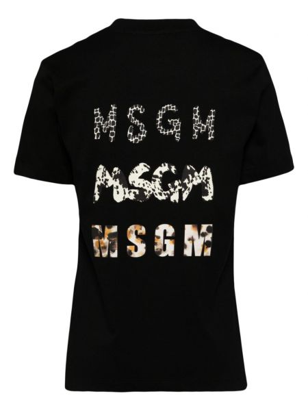 Koszulka bawełniana z nadrukiem Msgm czarna