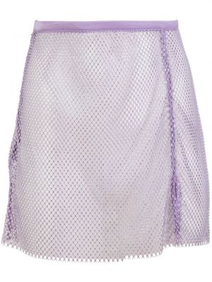 Krištáľová sukňa so sieťovinou Fleur Du Mal fialová