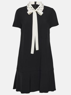 Mini vestido con bordado de crepé Redvalentino negro
