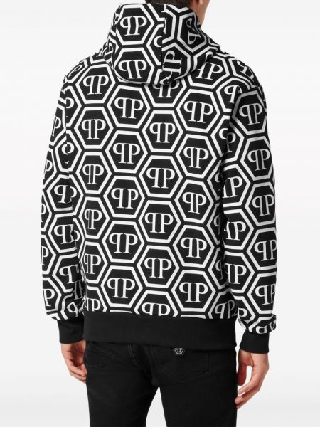 Kapučdžemperis ar apdruku džersija Philipp Plein