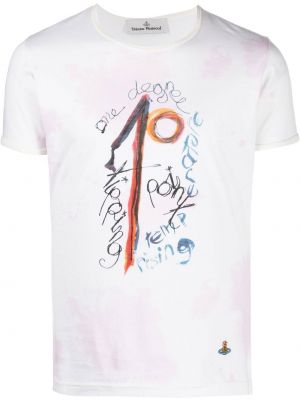 Koszulka bawełniana z nadrukiem Vivienne Westwood biała