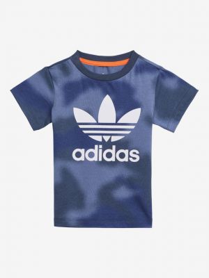 Koszulka z nadrukiem Adidas Originals niebieska