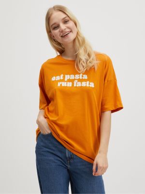 Oversize t-krekls Noisy May oranžs
