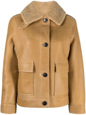 Lederjacke Yves Salomon beige