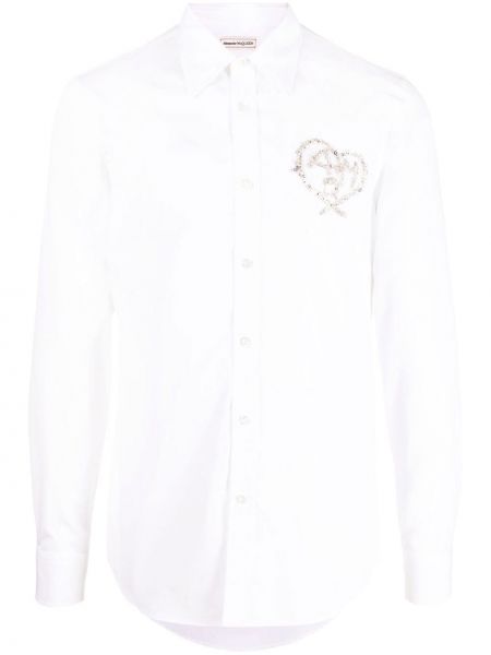 Риза с кристали Alexander Mcqueen бяло