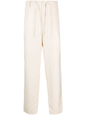 Pantaloni cu broderie cu model paisley cu croială lejeră Nanushka alb