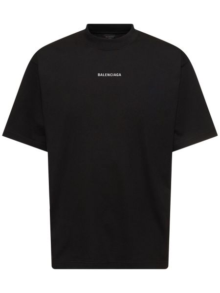 Reflektirajuća pamučna majica Balenciaga crna