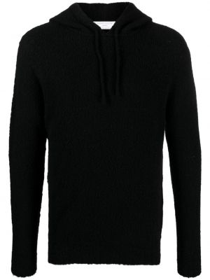 Sweter wełniany z kapturem Société Anonyme czarny