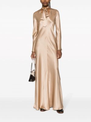 Satynowa sukienka wieczorowa Antonelli złota