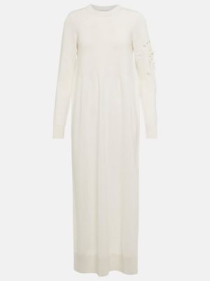 Sukienka midi z kaszmiru Barrie biała