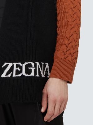 Bufanda de lana de tejido jacquard Zegna negro