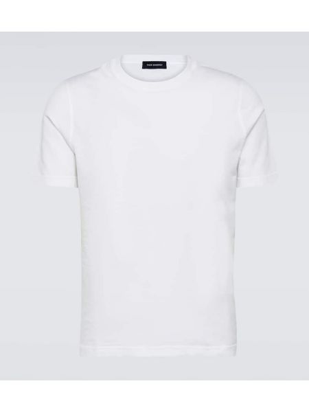 T-shirt di cotone in jersey Thom Sweeney bianco
