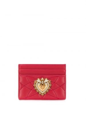 Portefeuille de motif coeur Dolce & Gabbana rouge