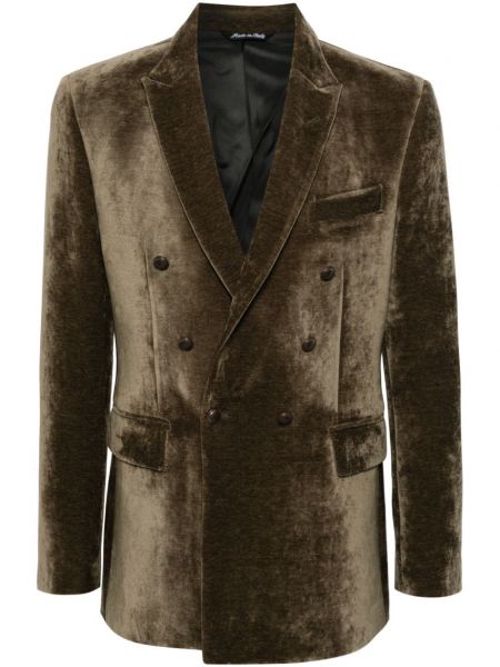 Velour dobbeltradet blazer Reveres 1949 grøn