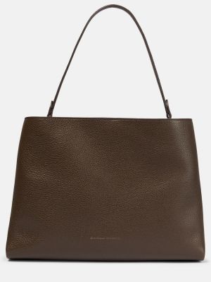 Kožená nákupná taška Brunello Cucinelli hnedá