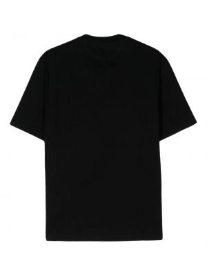 Bavlněné tričko s výšivkou Brunello Cucinelli černé