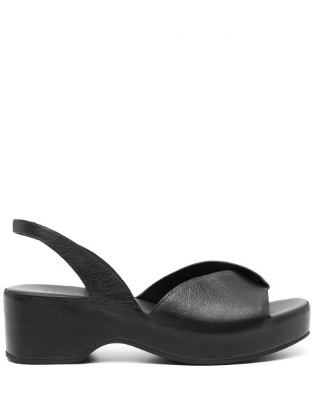 Černé kožené sandály Del Carlo