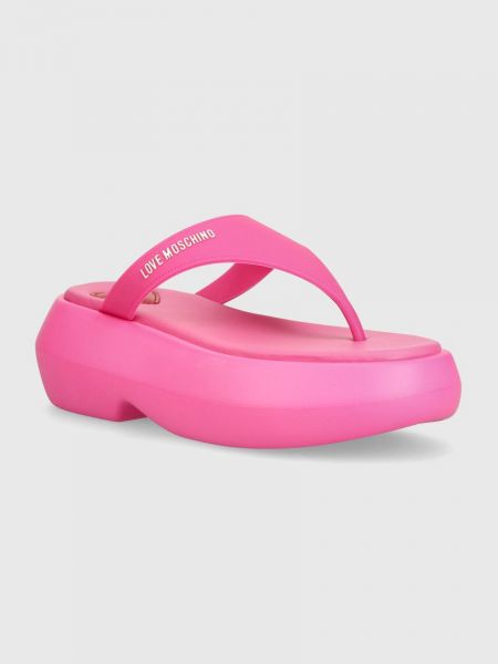 Sandale cu platformă Love Moschino roz