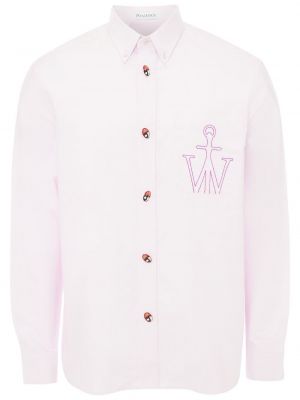 Памучна риза бродирана Jw Anderson розово