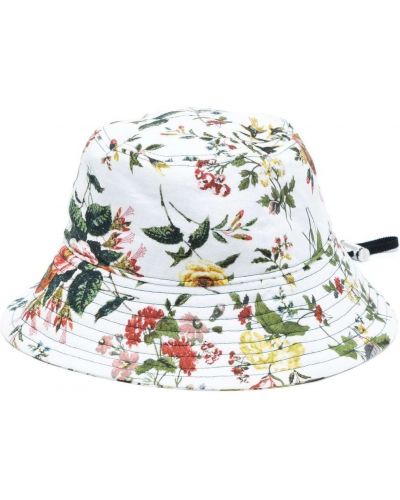 Floral bøttehatt Erdem hvit