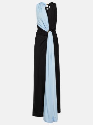 Платье из джерси из джерси с драпировкой Bottega Veneta черное