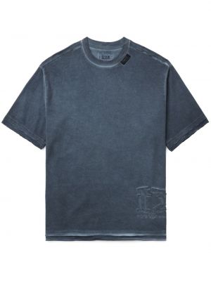Памучна тениска с протрити краища Izzue синьо