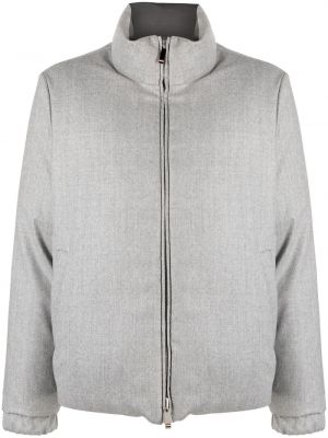 Obojstranná vlnená páperová bunda Thom Browne sivá